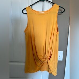 Chic Mustard Sleeveless Twist Tank Top